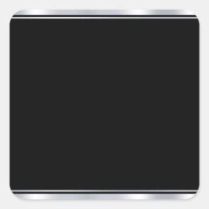 Faux Silver And Black Modern Elegant Blank Trendy Square Sticker