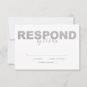 Faux Silver and Pink Reply RSVP Cards