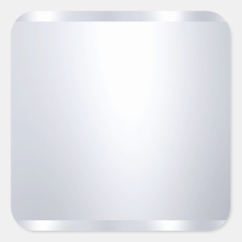 Faux Silver Blank Template Elegant Glamorous Square Sticker