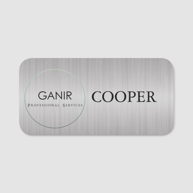 FAUX SILVER COMPANY NAME TAG (Front)