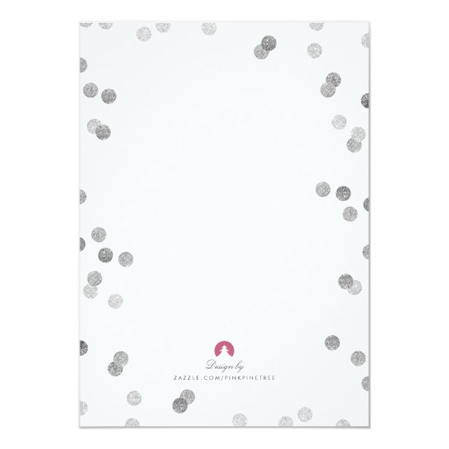 Faux Silver Confetti Modern Baby Sprinkle Invite