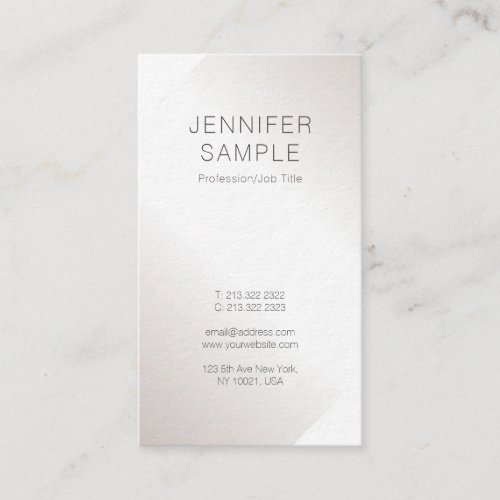 Faux Silver Creative Minimalist Plain Trendy Luxe Business Card