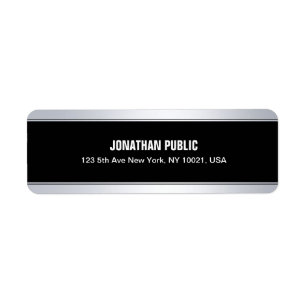 Faux Silver Elegant Modern Creative Black Template Label