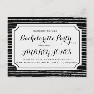 Faux Silver Foil Bling Bachelorette Party Invitation Postcard