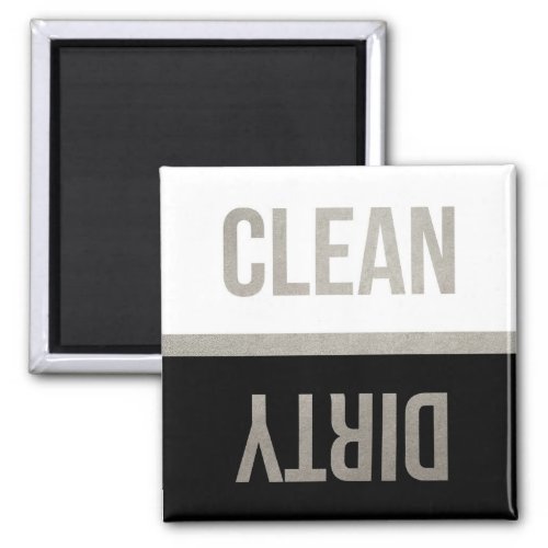 Faux Silver Foil Clean Dirty Dishwasher Magnet