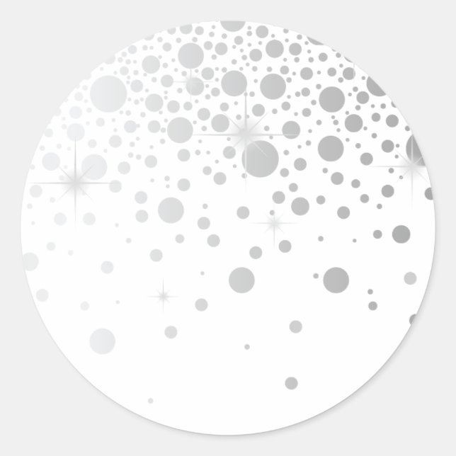 Faux Silver Foil Confetti Dots Elegant Sticker (Front)