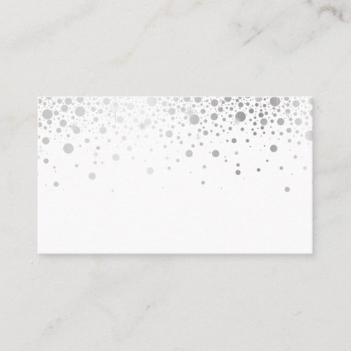 Faux Silver Foil Confetti Dots  Modern Place Card