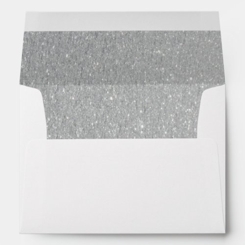 Faux Silver Foil Confetti Elegant Sparkles Envelop Envelope