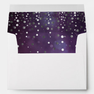 Faux Silver Foil Confetti Elegant Sparkles Envelope