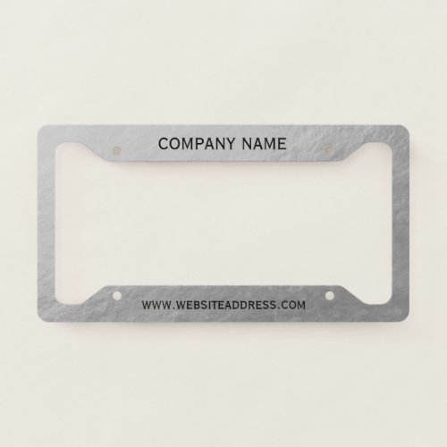 Faux Silver Foil Licence Plate Frame