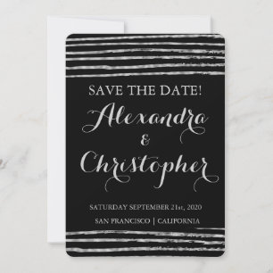 Faux Silver Foil Save the Date Elegant Wedding