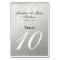 Faux Silver Foil Wedding Table Number Card