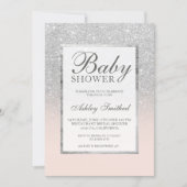 Faux silver glitter blush elegant Baby shower Invitation (Front)