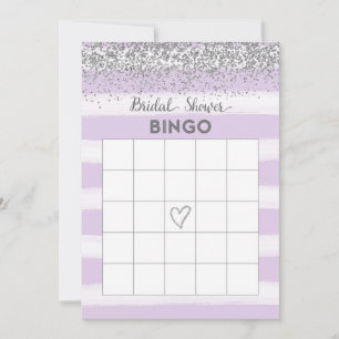 Faux Silver Glitter Bridal Shower Bingo Card