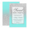 Faux silver glitter elegant teal Sweet 16