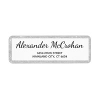 Faux Silver Glitter Foil Return Address