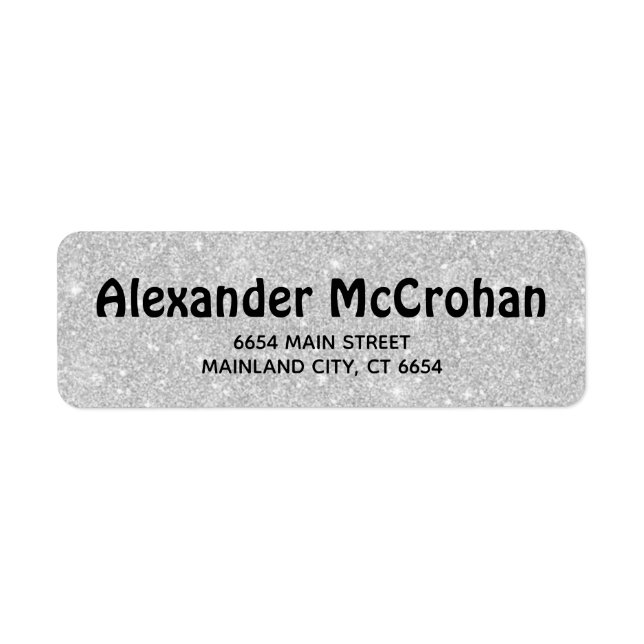 Faux Silver Glitter Foil Return Address Label (Front)