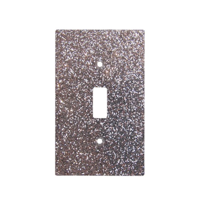 Faux Silver glitter graphic Light Switch Cover (Front)