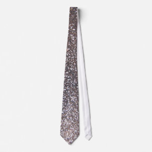 Faux Silver glitter graphic Neck Tie