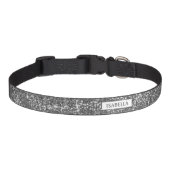 Faux Silver Glitter Gray Glitter Look Glam Chic Pet Collar (Front)