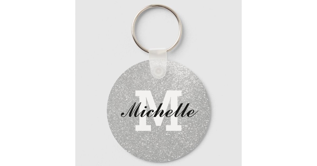 Glitter Monogram Keychain Monogram Keychain Monogram 