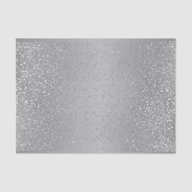 Faux Silver Glitter on Ombre Gray Tissue Paper (Front)