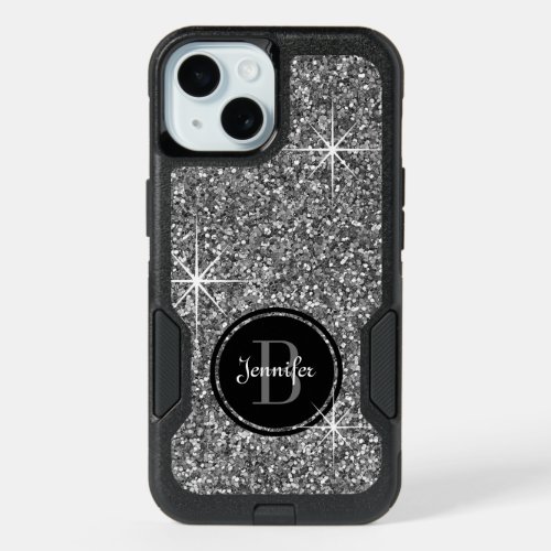 Faux Silver Glitter iPhone 15 Case