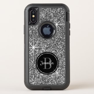 Faux Silver Glitter OtterBox Symmetry iPhone 8/7 Case