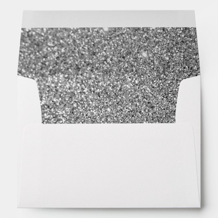 Faux Silver Glitter Photo Envelope