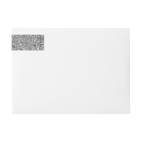 Faux Silver Glitter Photo Wrap Around Label