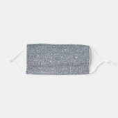 Faux Silver Glitter Sparkling Adult Cloth Face Mask (Front, Folded)