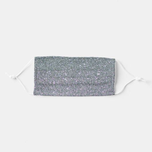 Faux Silver Glitter Sparkling Adult Cloth Face Mask (Front, Folded)