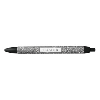 Faux Silver Glitter Texture Look &amp; Custom Name Pen
