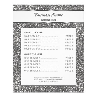 Faux Silver Glitter Texture Look &amp; Custom Text Flyer
