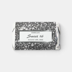 Faux Silver Glitter Texture Look & Custom Text Hershey's Miniatures