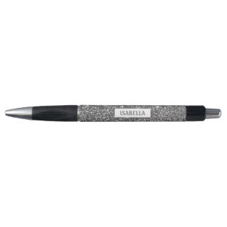 Faux Silver Glitter Texture Look &amp; Custom Text Pen
