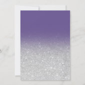Faux silver glitter violet elegant chic Sweet 16 Invitation (Back)