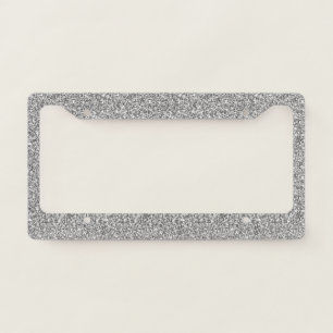 Faux Silver Glitters. License Plate Frame