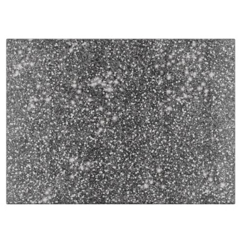 Faux Silver Gray Glitter Texture Look_like Design Cutting Board