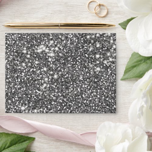 Faux Silver Gray Glitter Texture Look_like Design Envelope