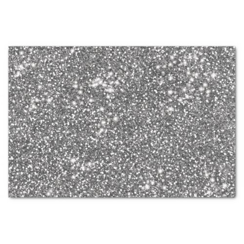 Faux Silver Gray Glitter Texture Look_like Design Tissue Paper