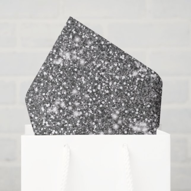 Faux Silver Gray Glitter Texture Look-like Design Tissue Paper (Gift Bag)