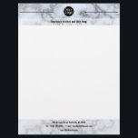 Faux Silver Gray Marble Letterhead<br><div class="desc">Faux Silver Gray Marble: Replace the 'placeholder logo' with your own or delete using the 'edit design tool'. Text is customizable and can be recolored used the 'edit using design tool' button.</div>
