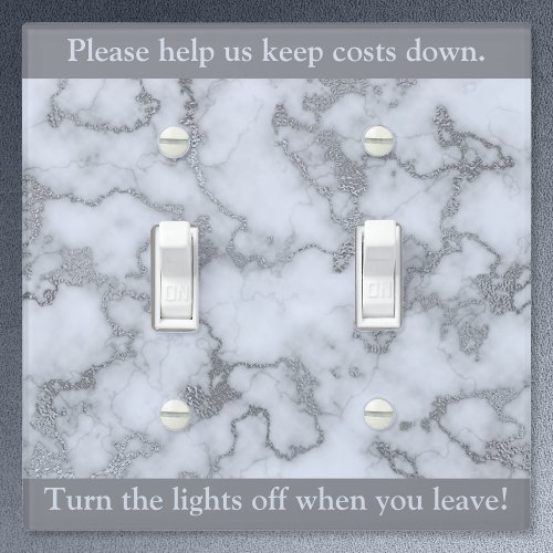 Faux Silver Gray Marble _ Neutral Decor Light Switch Cover