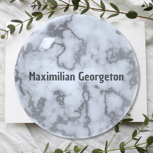 Faux Silver Gray Marble _ Neutral for any office Paperweight