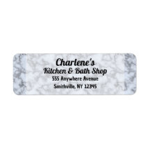 Faux Silver Gray Marble Return Address Label