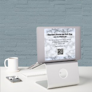 Faux Silver Gray Marble Sticker