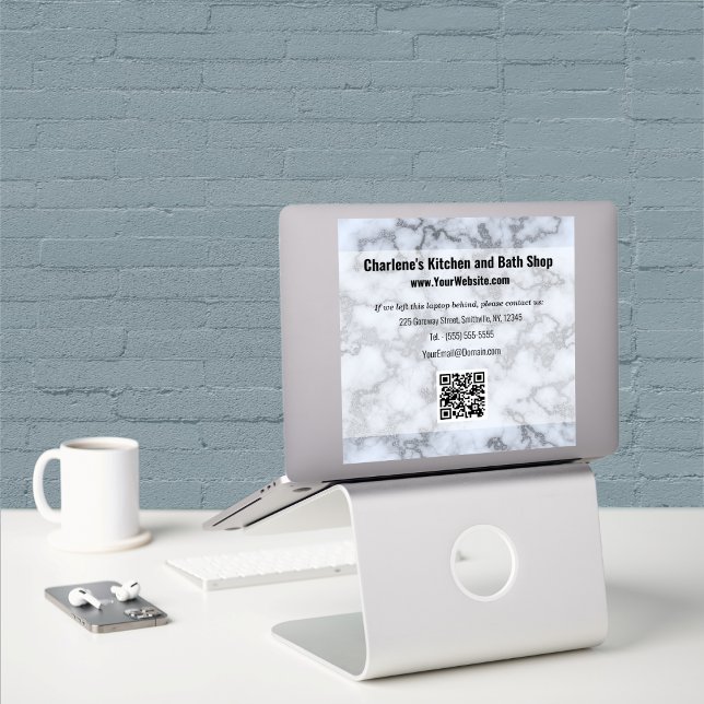 Faux Silver Gray Marble Sticker (Faux Silver Gray Marble Sticker by Office Accessories Shop)