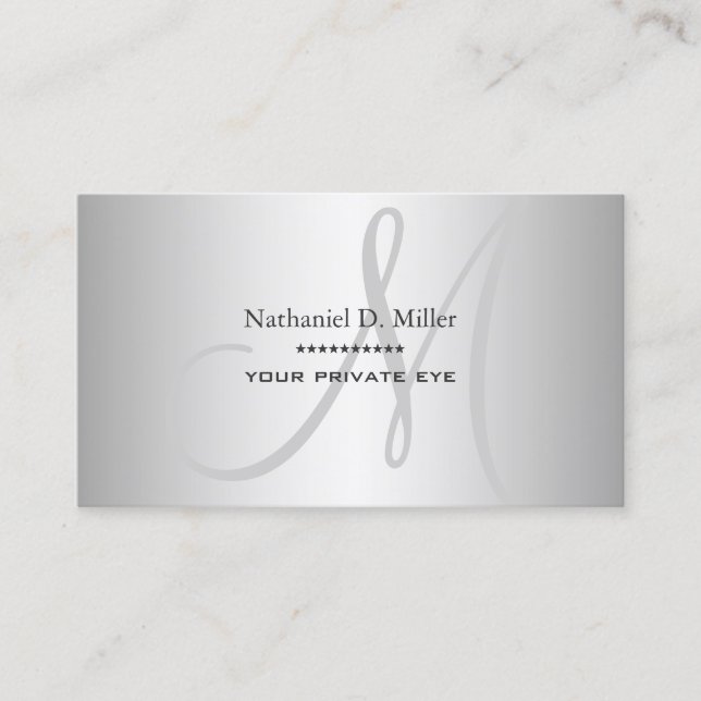 Faux Silver Grey Gradient DIY Business Card (Front)