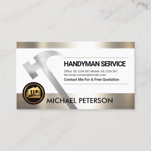 Faux Silver Hammer Border Business Card